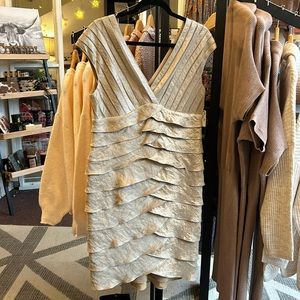 Adrianna Papell gold holiday dress new with tags